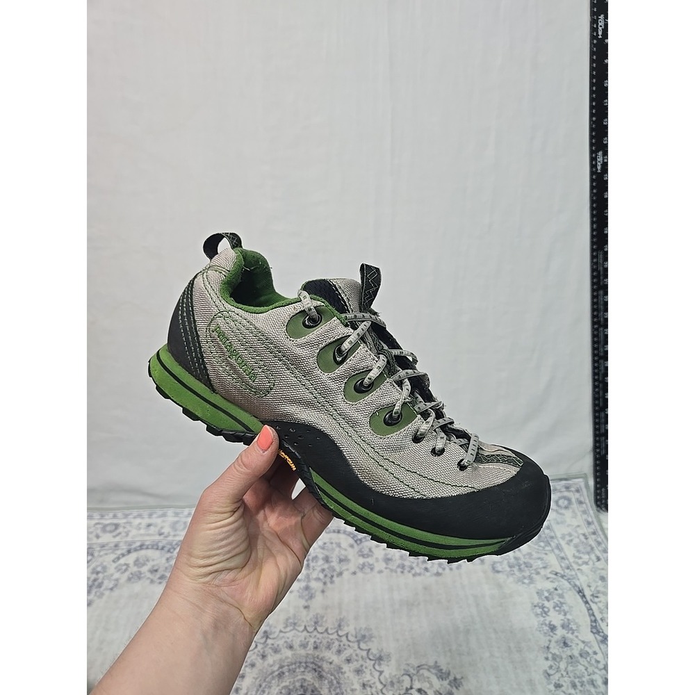 Patagonia Women's Size 10 Vibram Low Top Hiking‎ Trail Shoes Gray Green Black